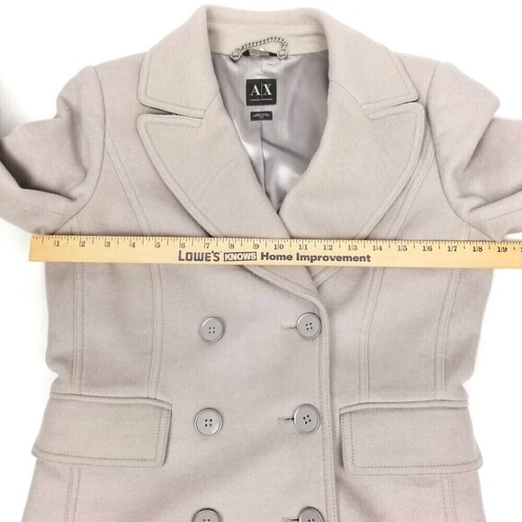 Armani Lavender Italian Fabric Quiet Luxury Wool Double Breasted Pea Coat Medium - Picture 6 of 10